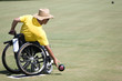 wheel chair lawn bowls for disabled persons (men)