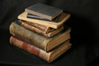 antique books on black