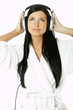 beauty with headphones
