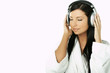 beauty with headphones