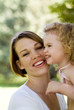 attractive mother and child