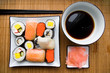 assorted sushi on plate assorted sushi on plate