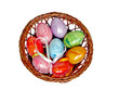 easter eggs in basket