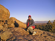 hiker taking a brake