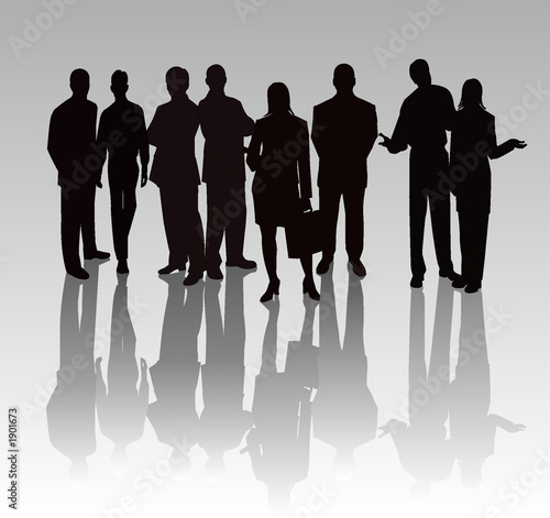 people silhouettes standing. business people - silhouette