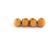 four walnuts isolated on white