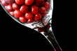 cranberries in a glass