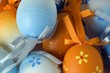 closeup of several easter eggs