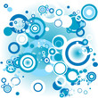 blue retro background with circles