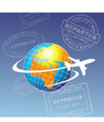 globe with plane