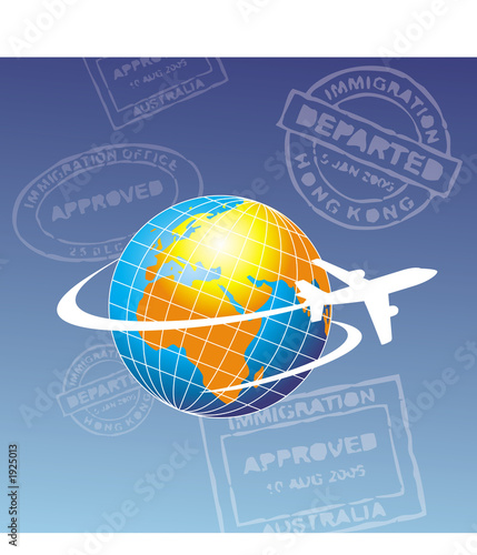 globe with plane