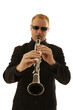 man playing clarinet