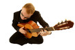 man playing a guitar