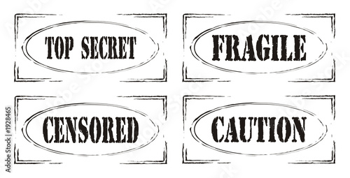 Illustration: set of four retro stamps - part 3 set of four retro stamps - part 3