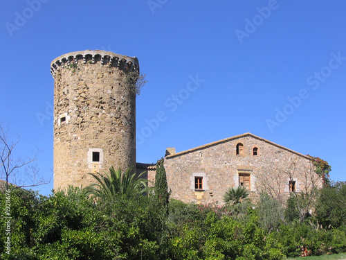 ancient mediterranean manor with watchtower (costa brava, spain) ancient mediterranean manor with watchtower (costa brava, spain)