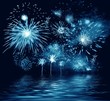 blue firework. illustration