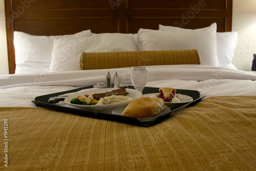 tray on the bed