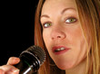 macro shot of a lady singer