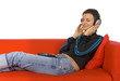 woman with headset