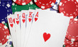 royal flush and casino chips