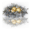 Foto: silver nest with gold eggs. a new year's ornament. silver nest with gold eggs. a new year's ornament.