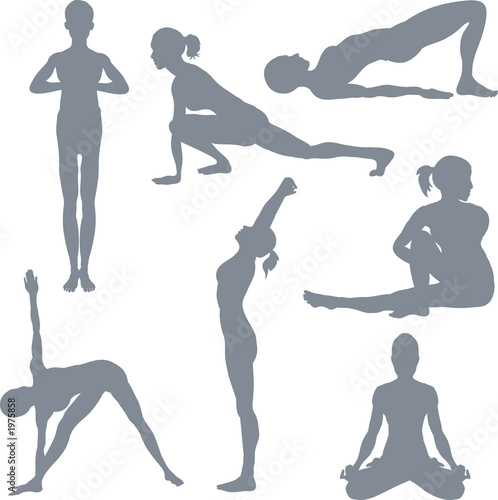 yoga postures silhouettes