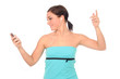 woman dancing with headphones