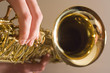 playing saxophone