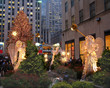 a holiday light display at rockefeller center