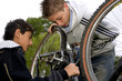 Photo: fixing the bike fixing the bike