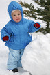 baby with snowball