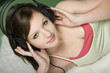 teen girl listening to music