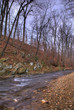 hillside and stream in winter hillside and stream in winter