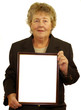 woman with a cetificate
