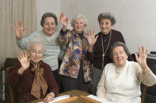 senior women at the game table
