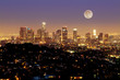 los angeles skyline at dusk