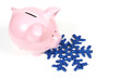 piggy bank and snowflake - heating cost piggy bank and snowflake - heating cost