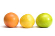 orange and two grapefruits