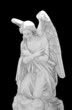 marble angel isolated on black