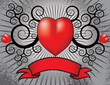 love heart and banner