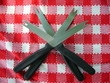 knives on table towel