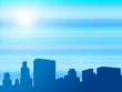 blue buildings