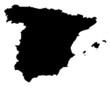 spain (espana) map, black spain (espana) map, black