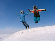 Foto: jumping boy and girl jumping boy and girl