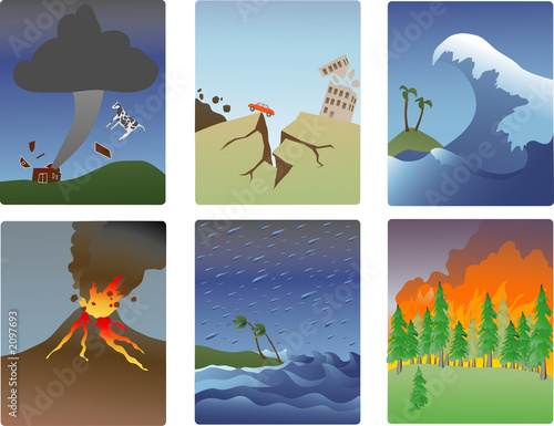 Illustration: natural disaster minitures natural disaster minitures