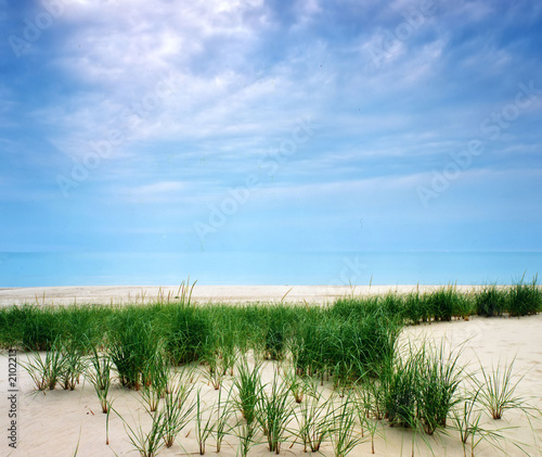 Leinwandbild Motiv beach and blue sky