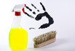 solvent and brush to clean