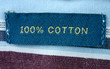 100% cotton - real macro of clothing label 100% cotton - real macro of clothing label