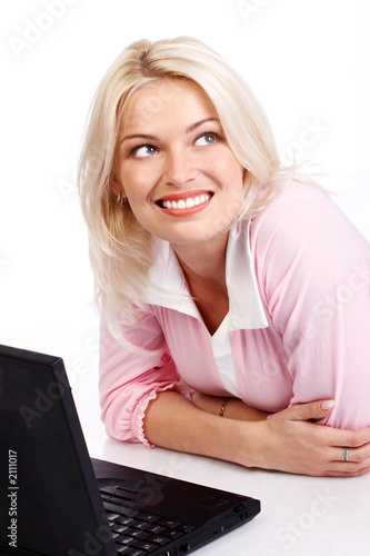 young woman with laptop