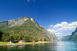 Leinwandbild Motiv mountain fjord farm